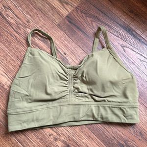 Lululemon size 12 Nulu front-gather yoga bra in bronze green